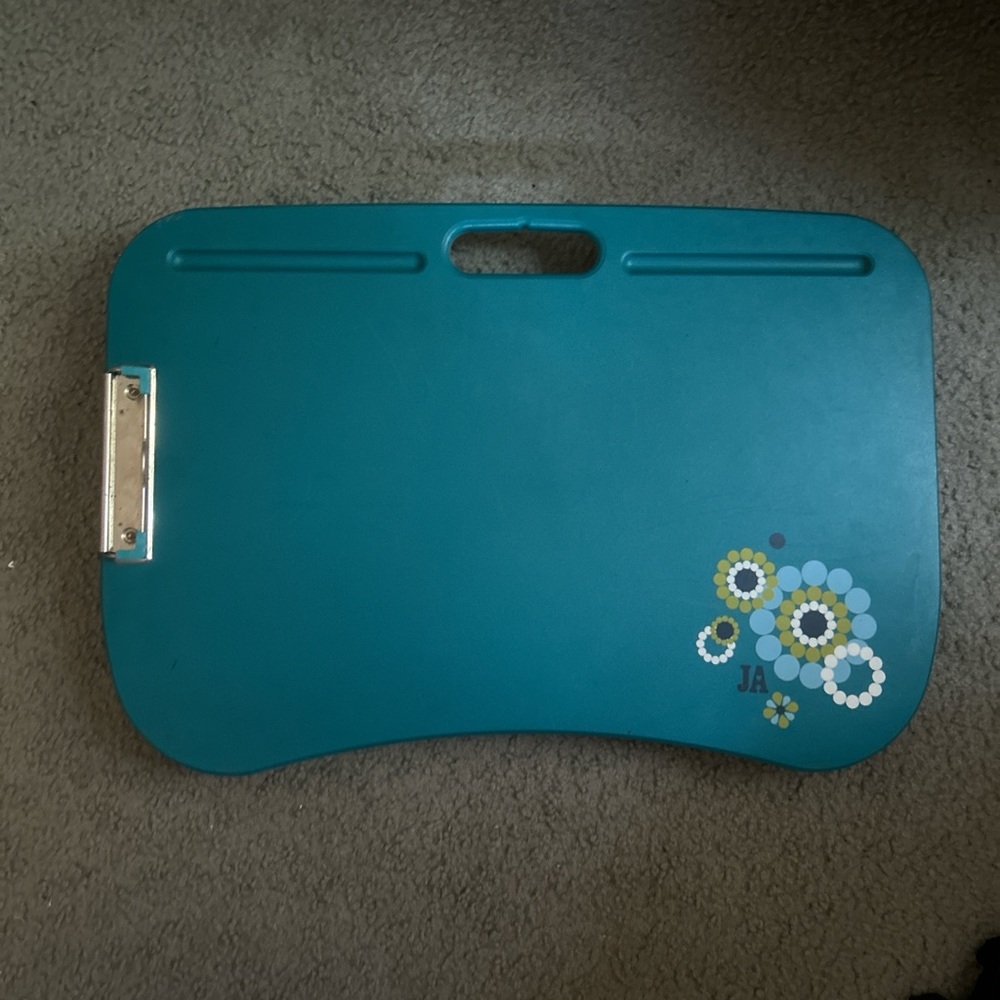 Teal Lap Desk with Floral Design